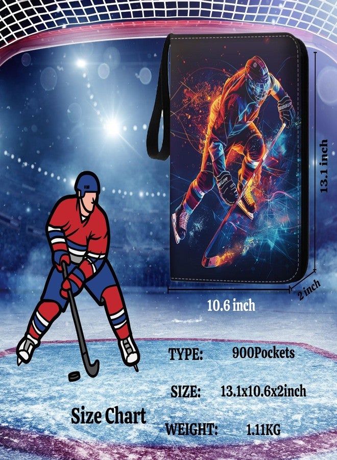 CHIMORY Hockey Card Binder 900 Pockets, Trading Card Binder Sports Card Binder 50 Removable Double Sided Sleeves with Zipper 3-Ring, Hockey Card Holder Baseball Football Soccer Collector Storage Album - Image 4